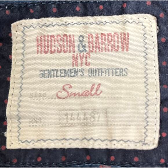 HUDSON & BARROW BUTTON-UP SHIRT, WOMENS, S, (PTP 20”), NAVY BLUE W/FLORAL PRINT - Picture 9 of 11